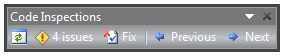 Code Inspections toolbar