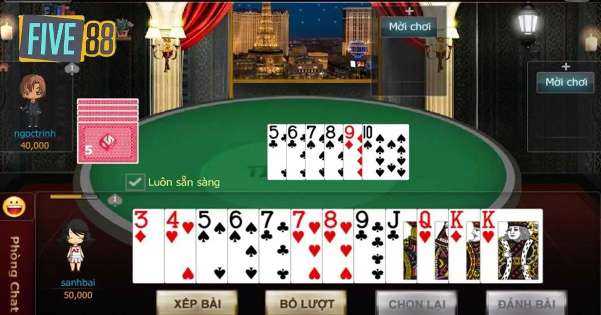 Quy trình chơi game bài tiến lên Five88 đơn giản cho newbie
