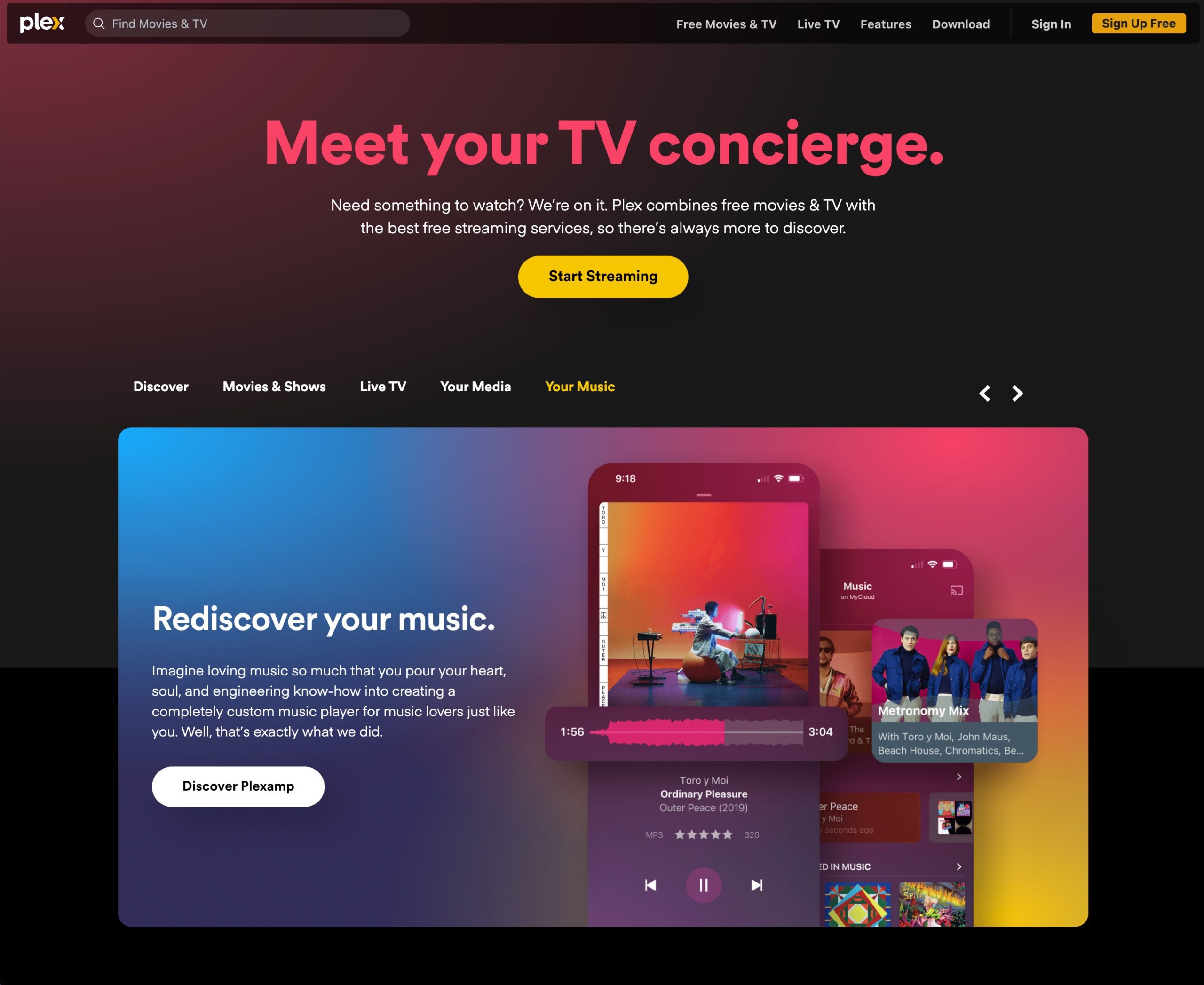 plex tv homepage