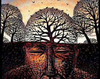 Mysterious Art Surreal bird Etsy