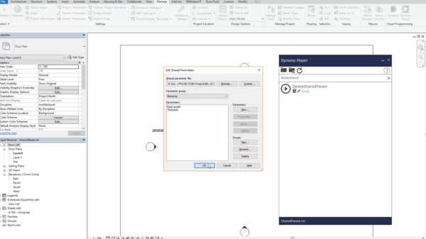 Delete Project Shared Parameters with Dynamo (Script available for download)