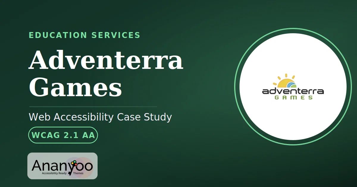 Adventerra Games Accessibility Audit – WCAG 2.1 AA remediation case study