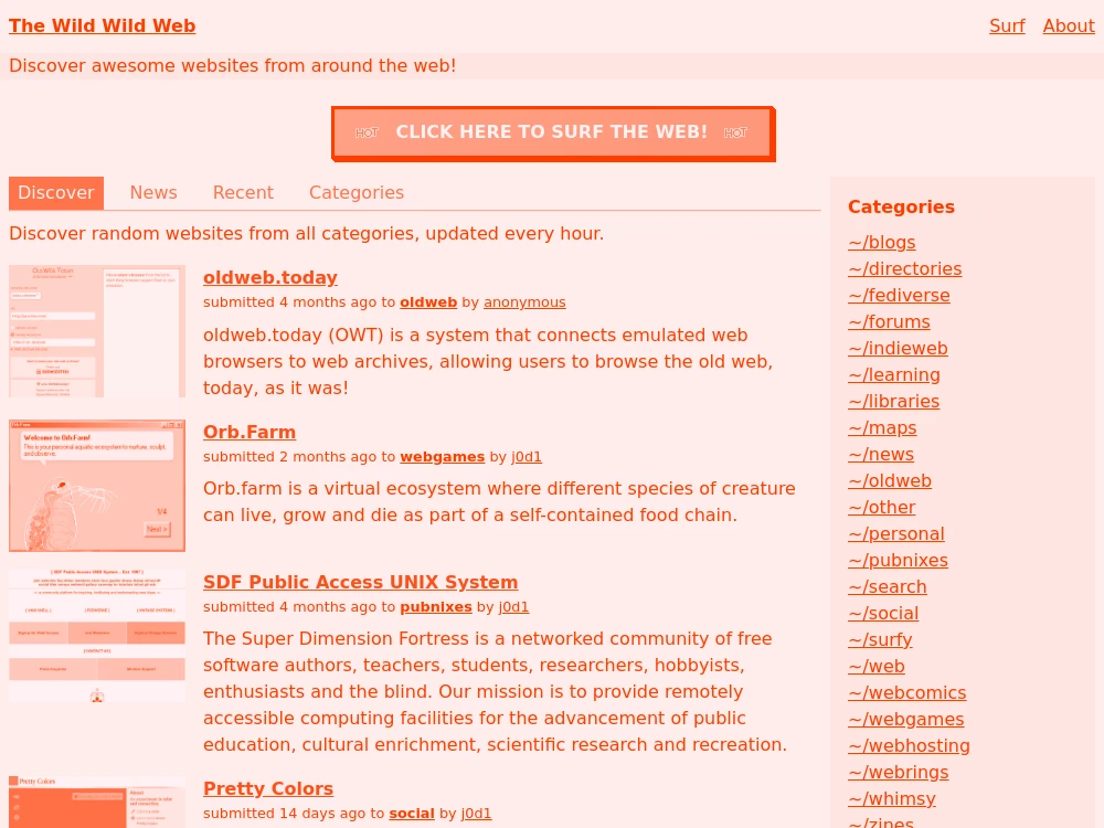 screenshot of wildwild.directory
