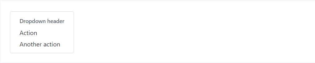 Example of menu headers