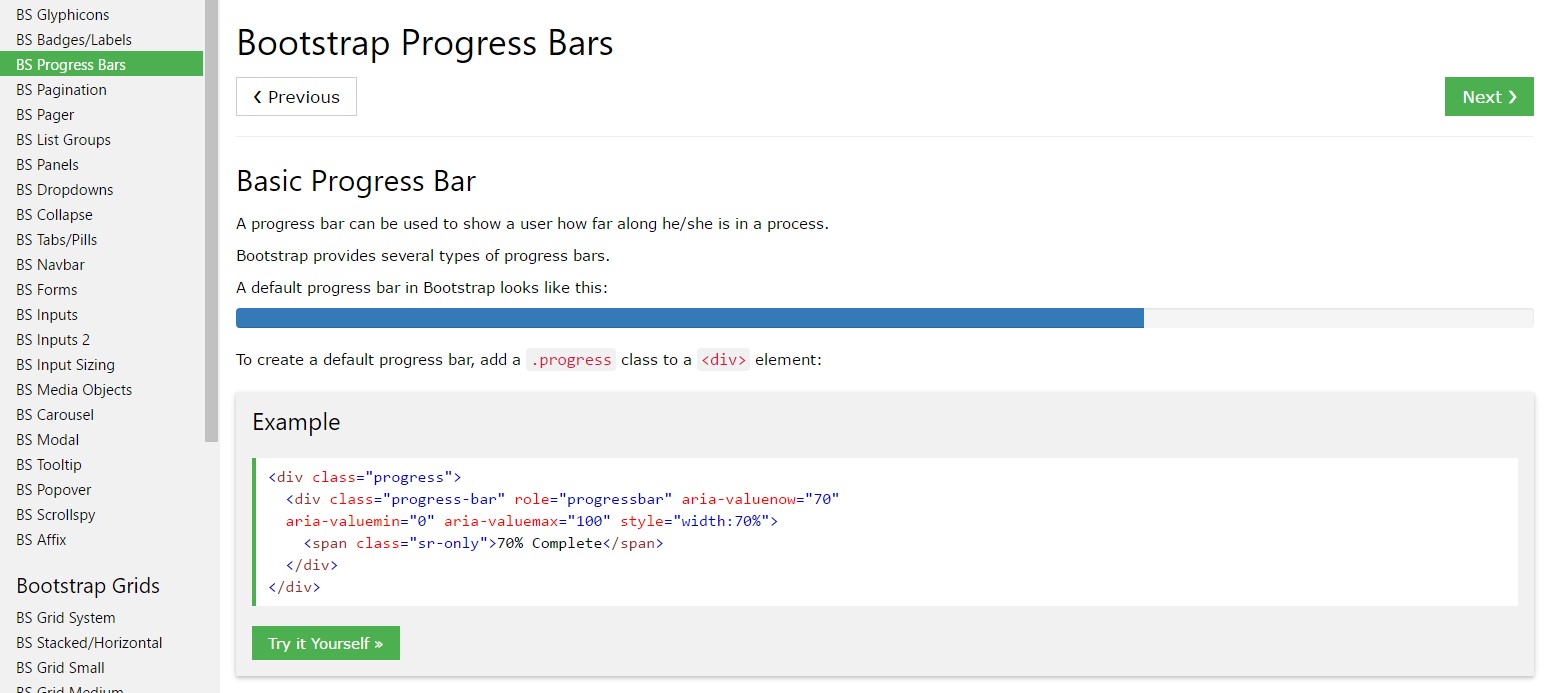 Bootstrap progress bar information