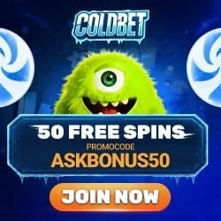 ColdBetin 50 ilmaiskierrosta sisältävän kuponkikoodin kuva