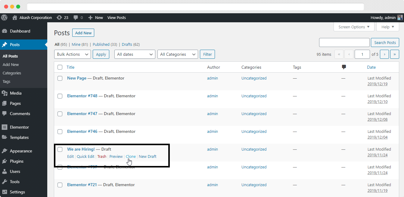Duplicate Elementor Page, EA Duplicator, WordPress Duplicate Post Plugin