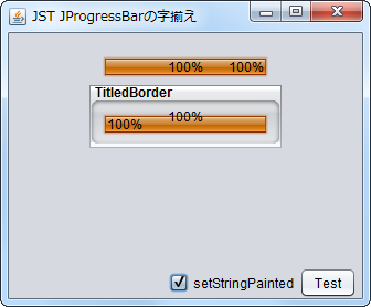 Change the alignment of the progress text in JProgressBar