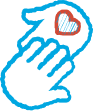 icon of 2 hands holding with a heart