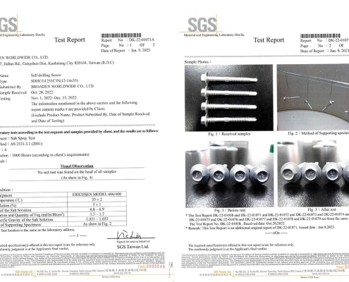 SGS Salt Spray Test_BDN_SDHCG1255C3N (12-14x55) SGS Salt Spray Test_SDHCG1255C3N