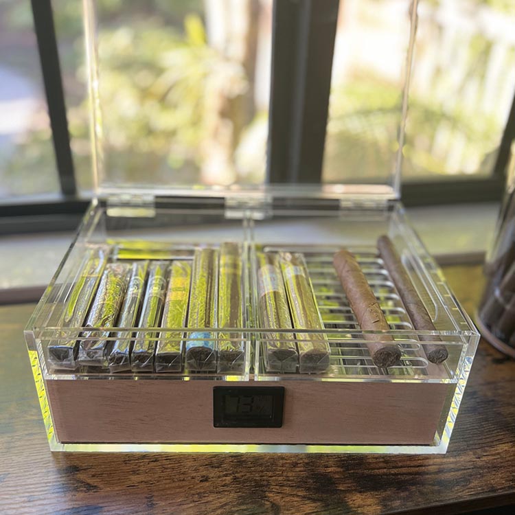 Acrylic Humidor With Cigars By Case Elegance Acrylic Humidor With Cigars By Case Elegance