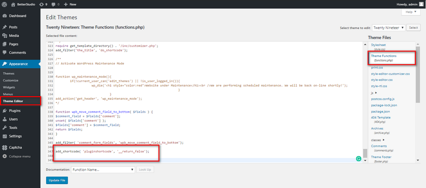 Uninstall WordPress Plugin