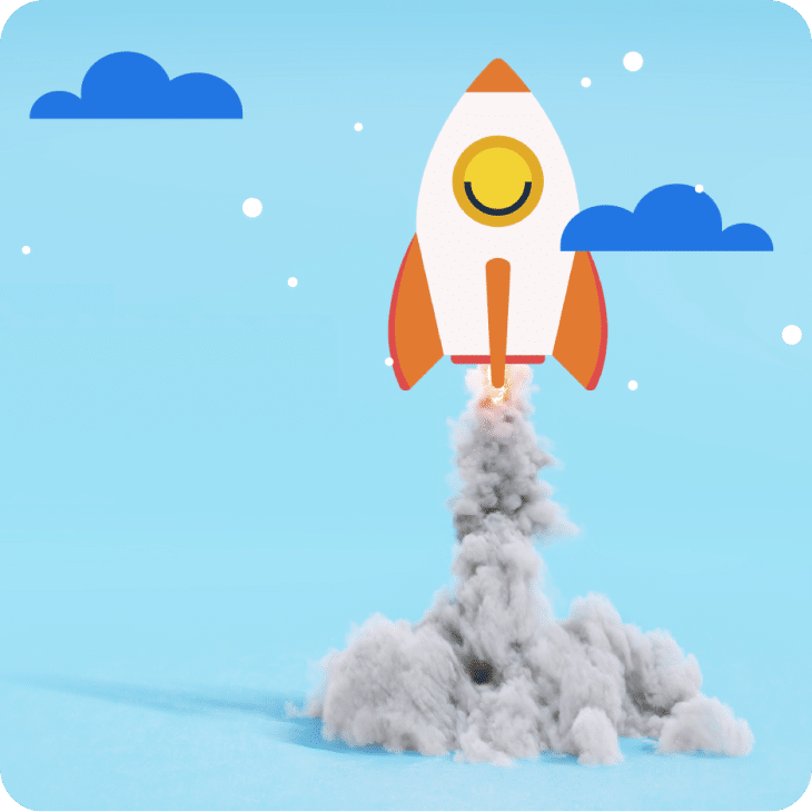 B Generous logo on a rocket taking off for funding for non profits