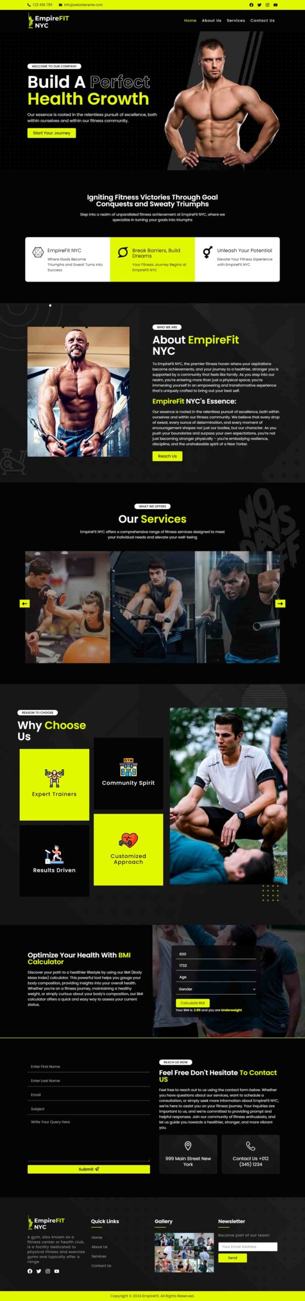 fitness website bitcodesolution