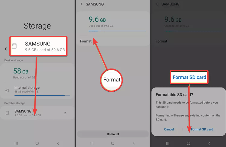 διαμόρφωση κάρτας sd στο android