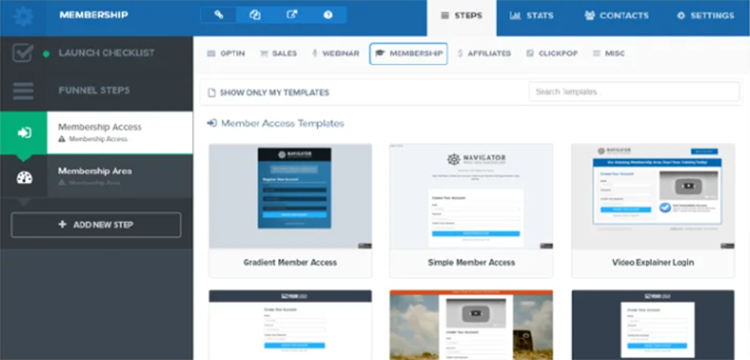 membership site creation with clickfunnel