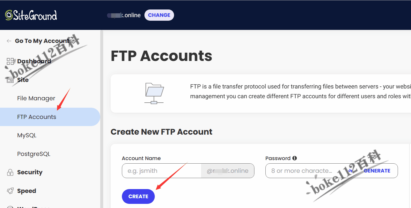 SiteGround主机怎么创建FTP账号（如何使用FTP上传文件到SiteGround）-第1张-boke112百科(boke112.com)