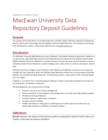MacEwan University Data Repository Terms of Use