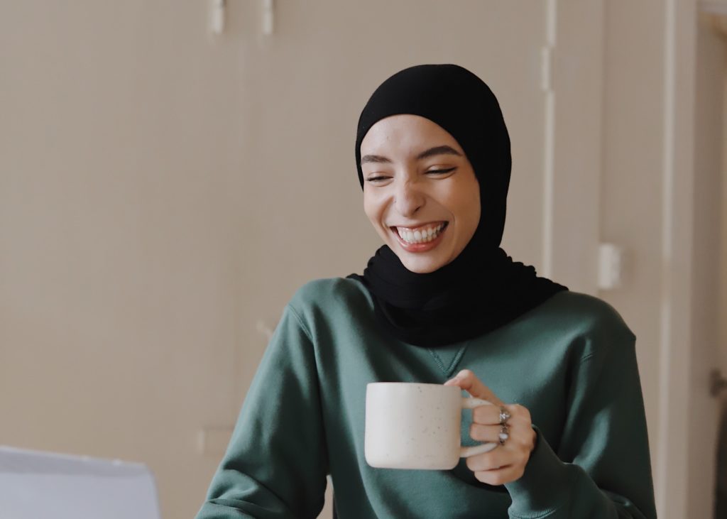 woman with coffee