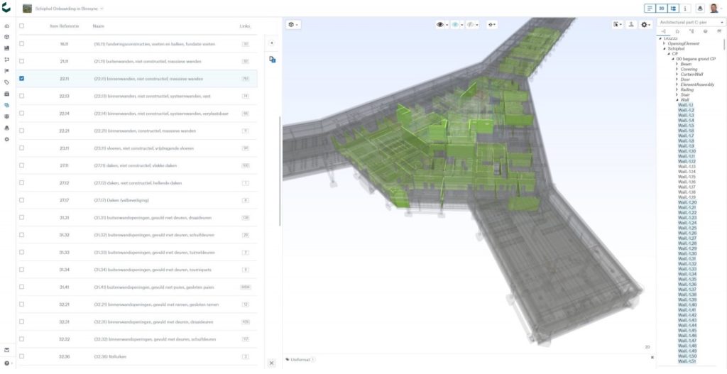 Schiphol Technical Decomposition as the library in Catenda Hub