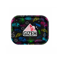 Gizeh Rolling Tray Comic Schwarz Small