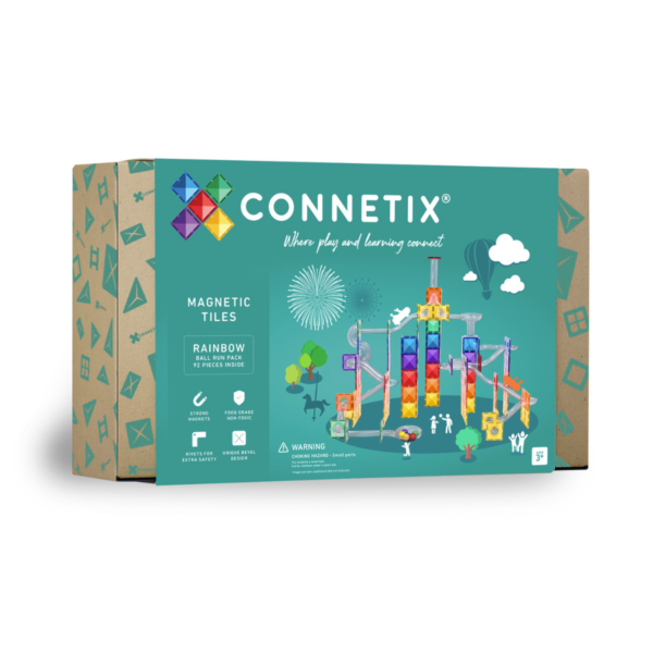Rainbow Ball Run Pack 92 pc by Connetix