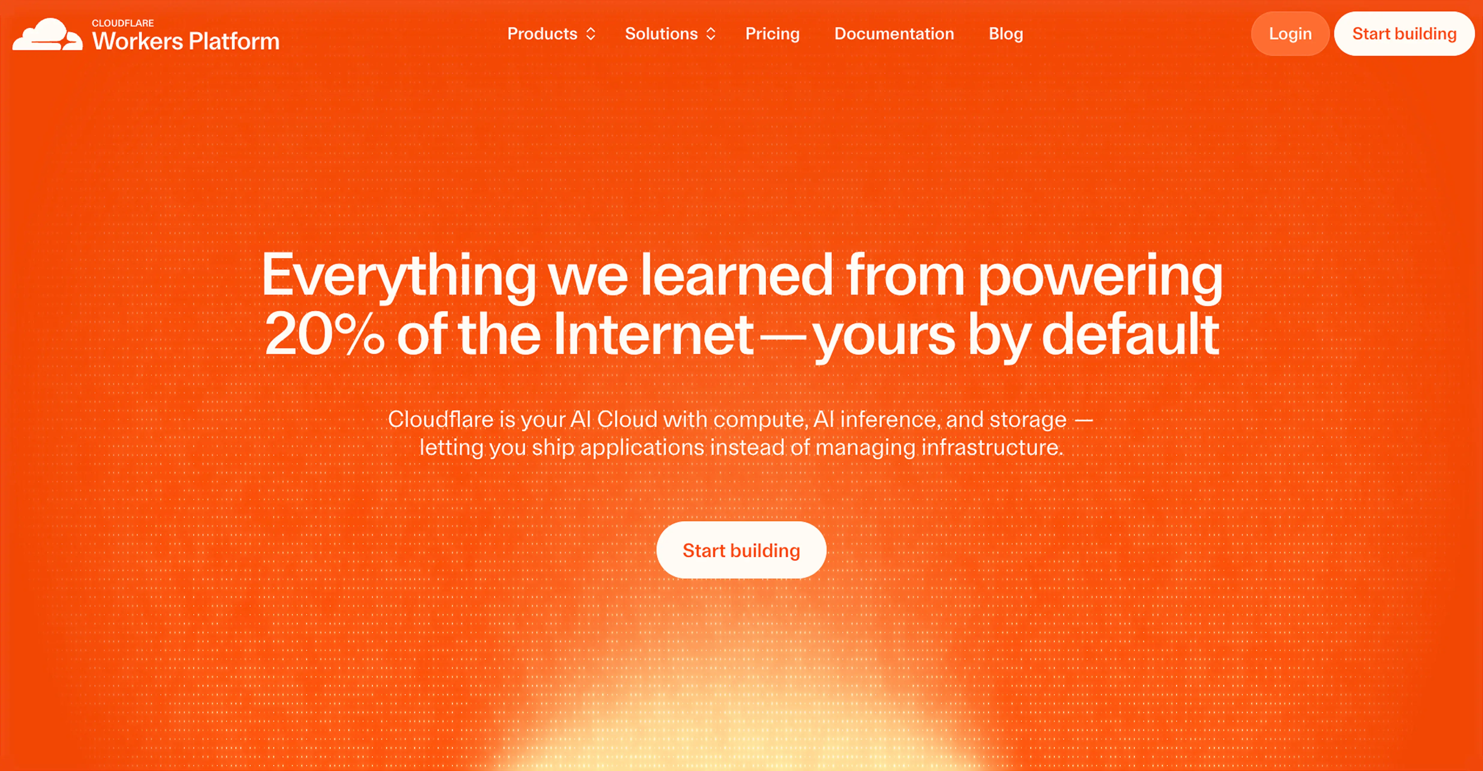 Cloudflare Workers marketing site