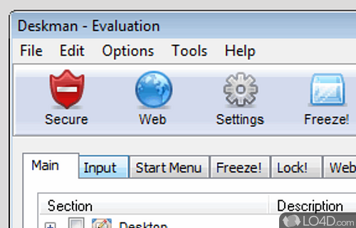 Screenshot of Deskman - User interface Screenshot of Deskman - User interface