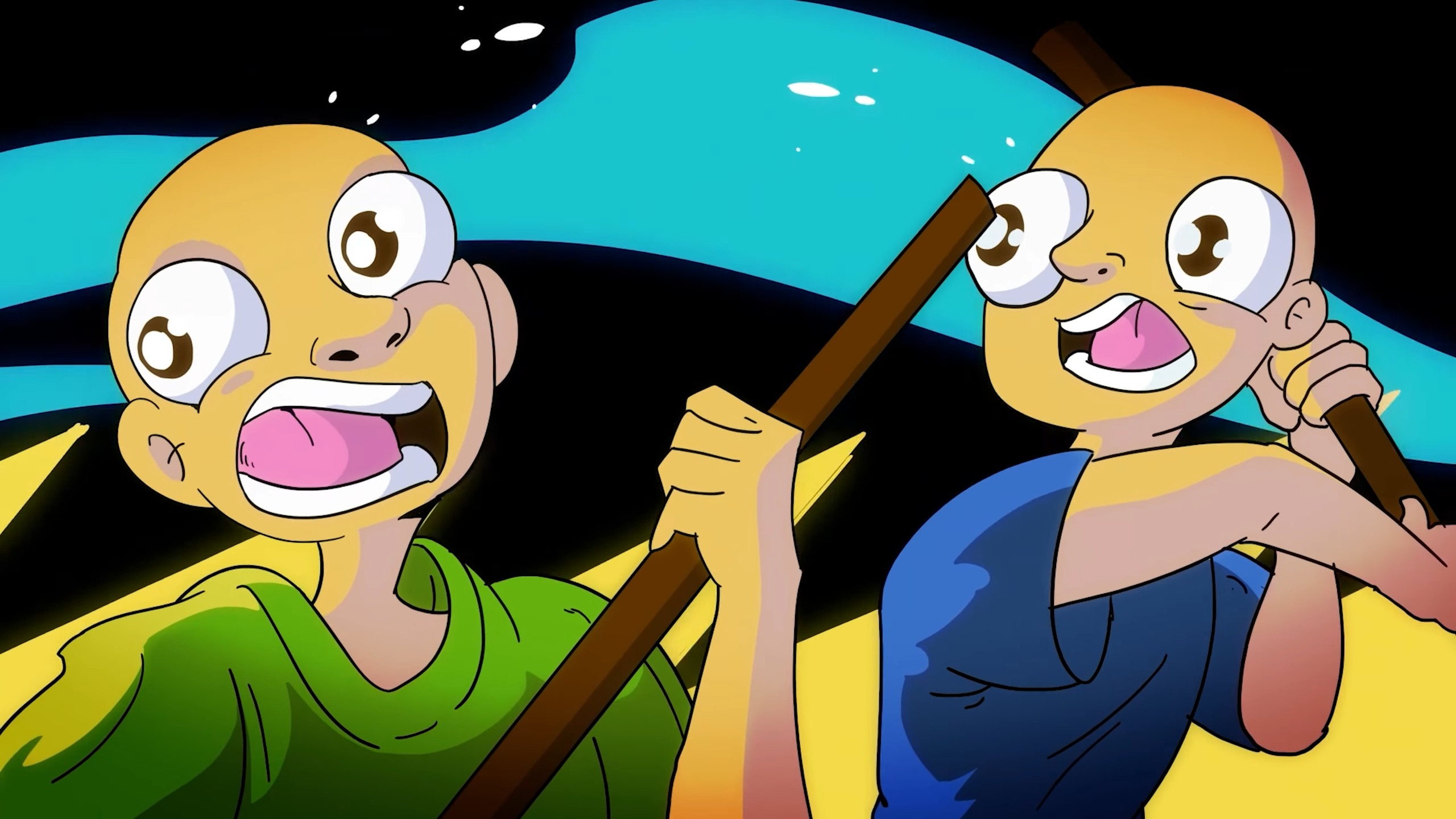 Paddle Paddle Paddle animation of two characters rowing