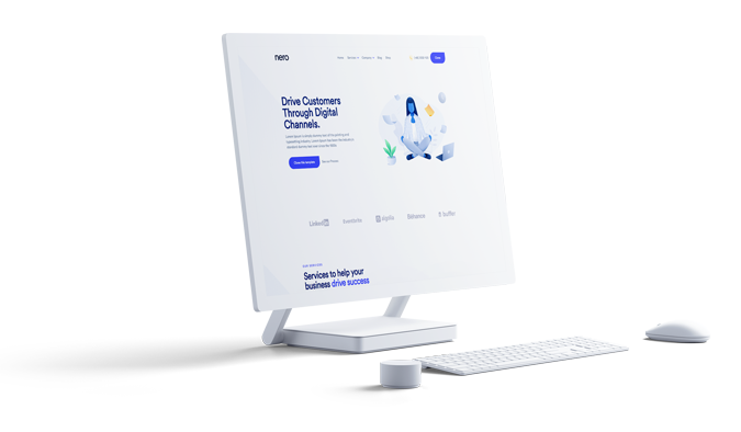 Mac desktop setup design white