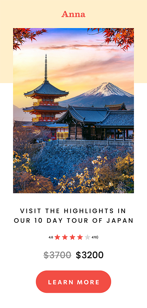Traditional Japanese pagoda and temple with Mount Fuji in the background during sunset framed by autumn leaves.