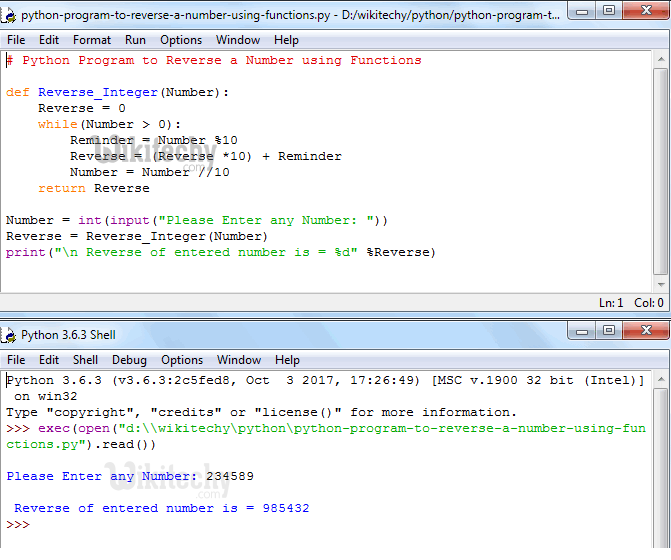  Python Program to Reverse a Number Using Functions