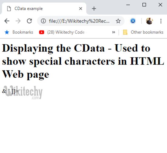  XML CDATA Example