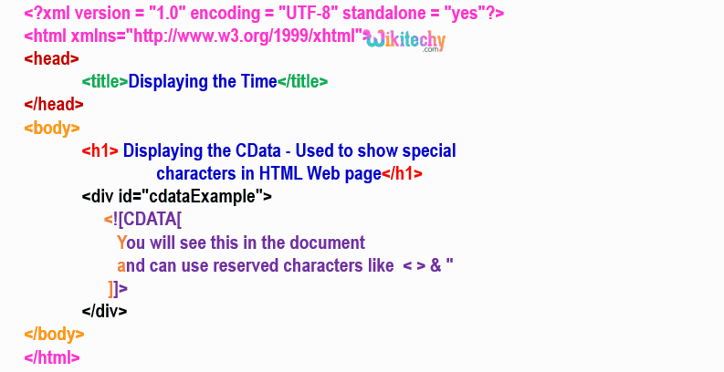  Example for XML CDATA