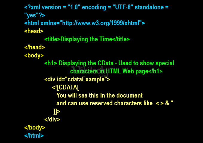  Example for XML CDATA