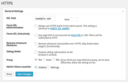 WordPress HTTPs SSL settings