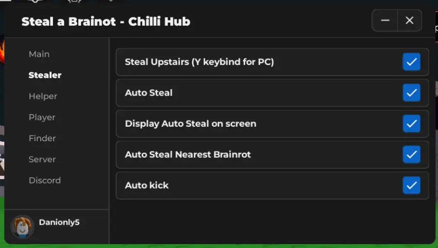 Steal a Brainrot chilli hub script