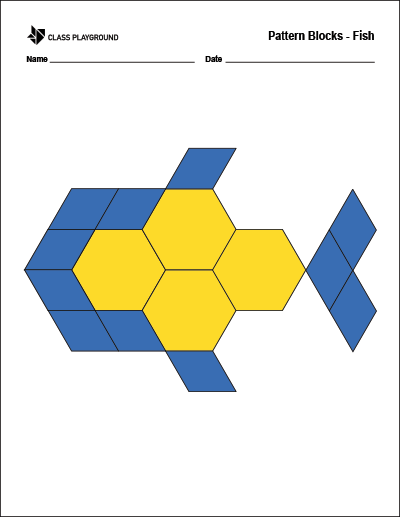 Pattern Blocks Fish Printable
