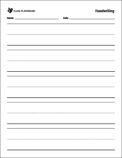 Printable handwriting paper large