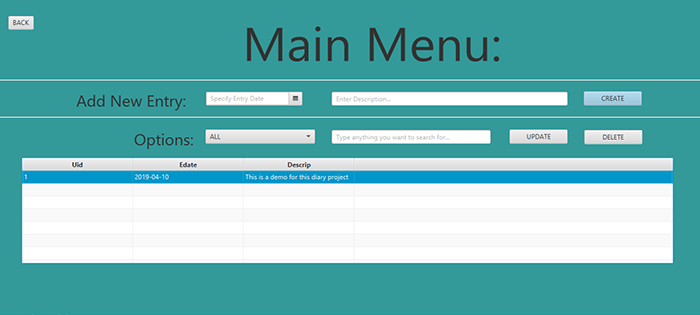 E-diary Application In Java