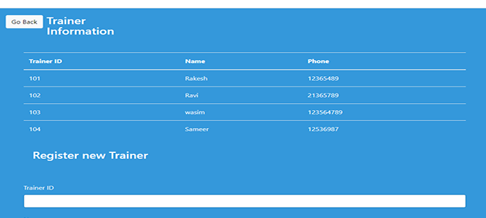 Simple Gym Management System In PHP