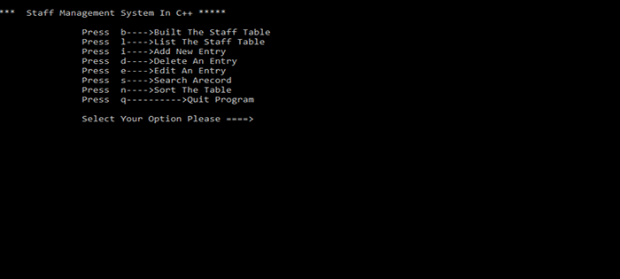 Staff Management System in C++