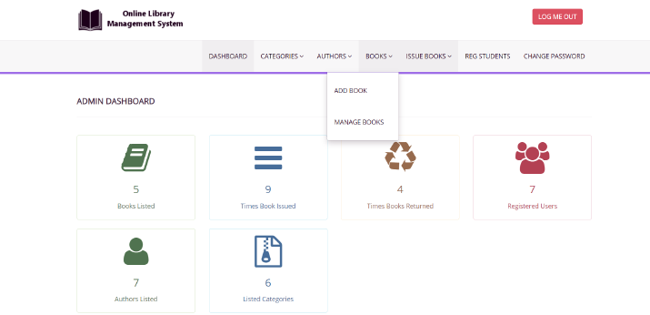 example of online library management system