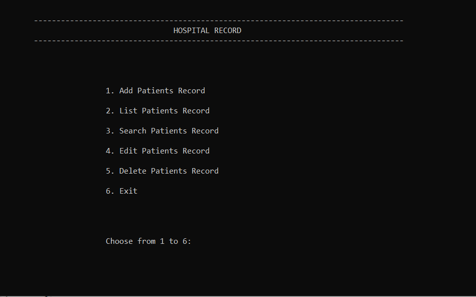 hospital record system