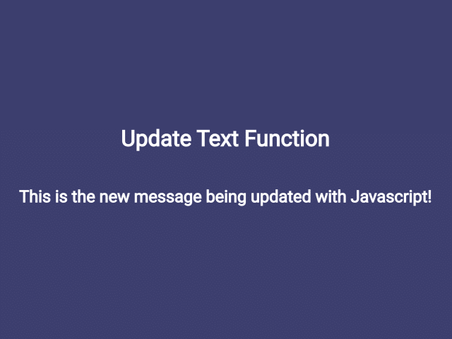 Change HTML Text with JavaScript