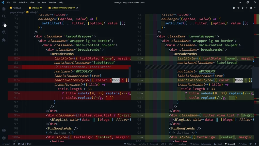 git source code control difference tool