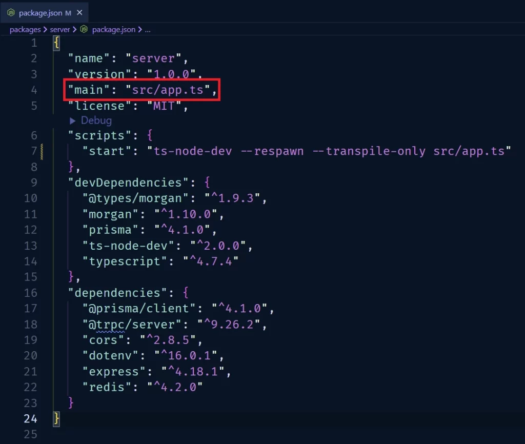 setup express nodejs trpc server with prisma