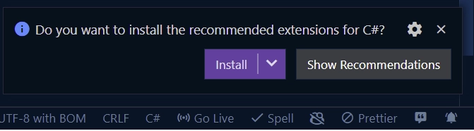 csharp recommeded extension