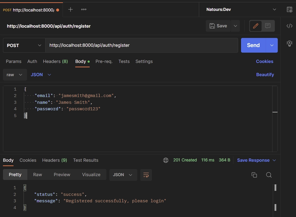 nodejs api 2fa register user