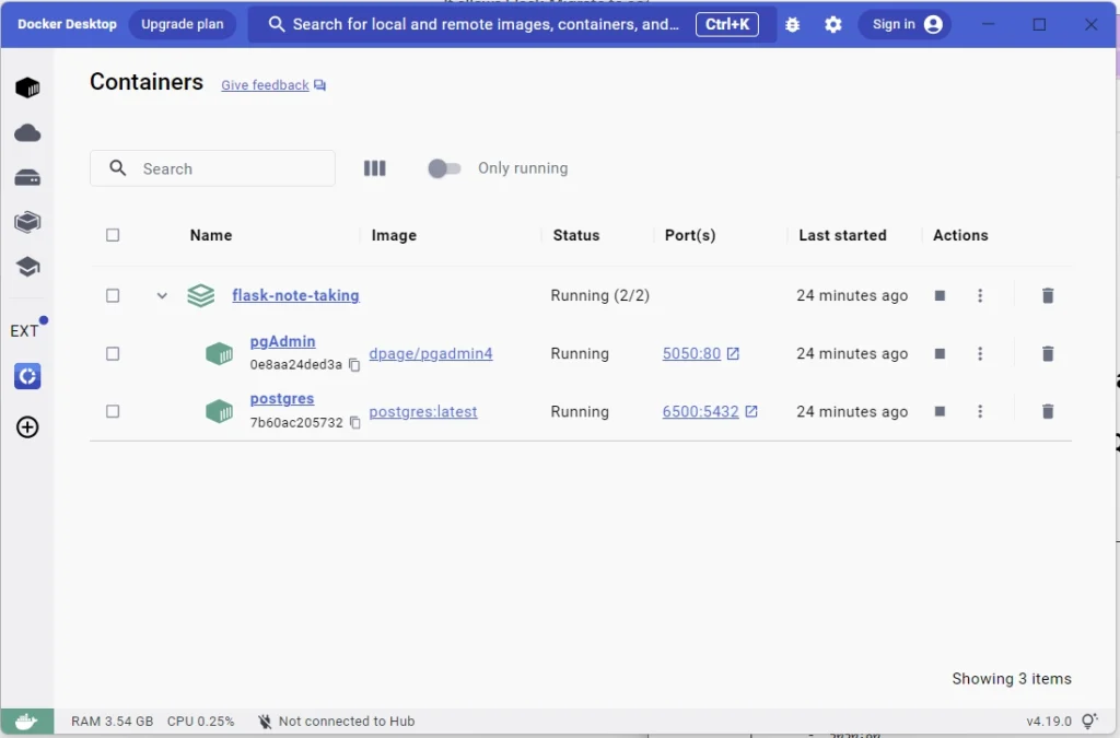 View the Running Containers on Docker Desktop